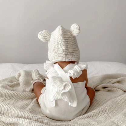 KNIT BONNET BEAR | Honey