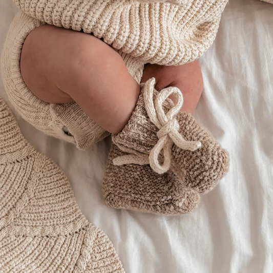 Knit Booties | Almond