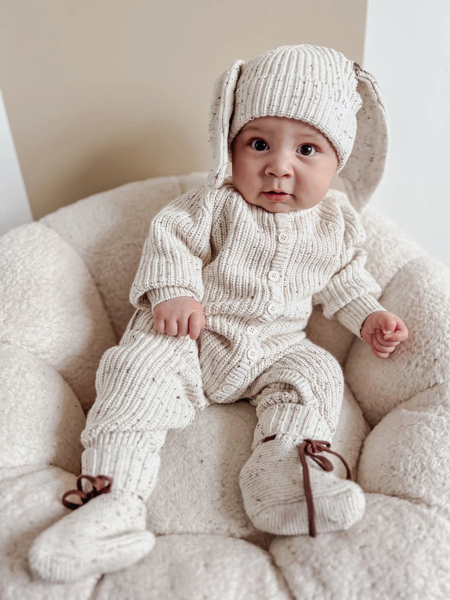 Classic Knit Romper | Cocoa Fleck