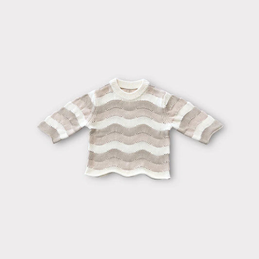 Waves Knitted Pullover | Sand