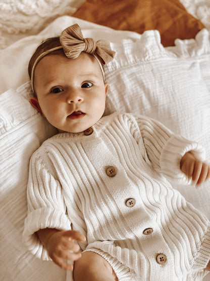 Ribbed Knit Onesie | Milk