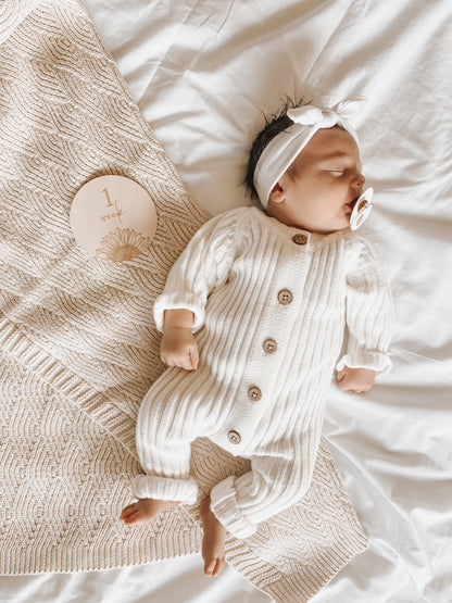 Ribbed Knit Romper | Milk
