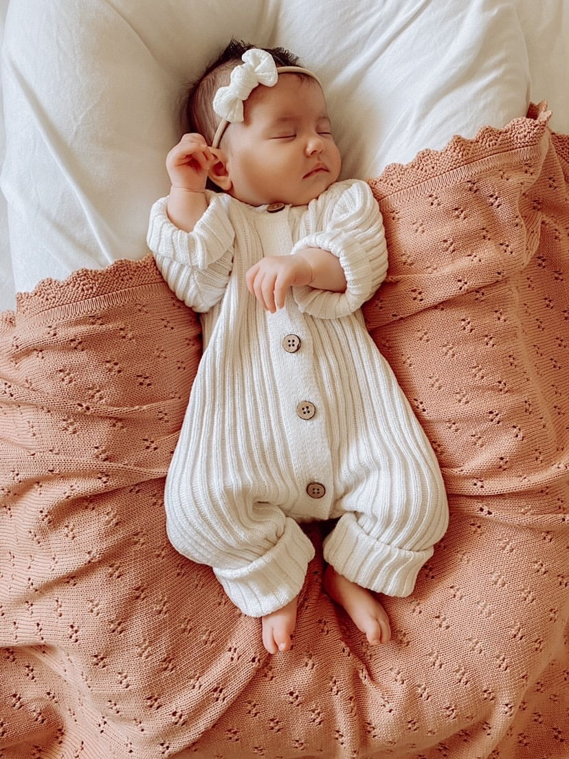 Ribbed Knit Romper | Milk