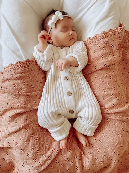 Ribbed Knit Romper | Milk