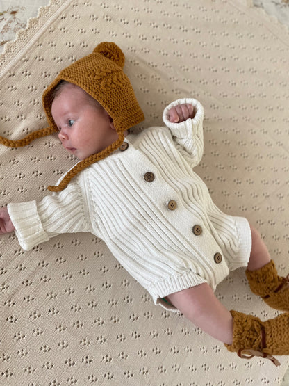 Ribbed Knit Onesie | Milk