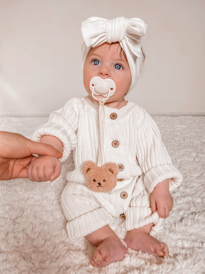 Ribbed Knit Romper | Milk
