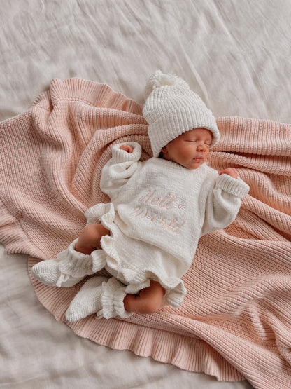 TEXTURED SHELL KNIT BEANIE