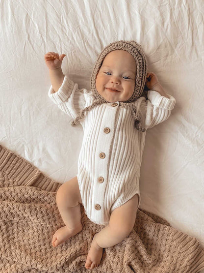 Ribbed Knit Onesie | Milk