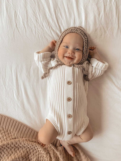 Ribbed Knit Onesie | Milk