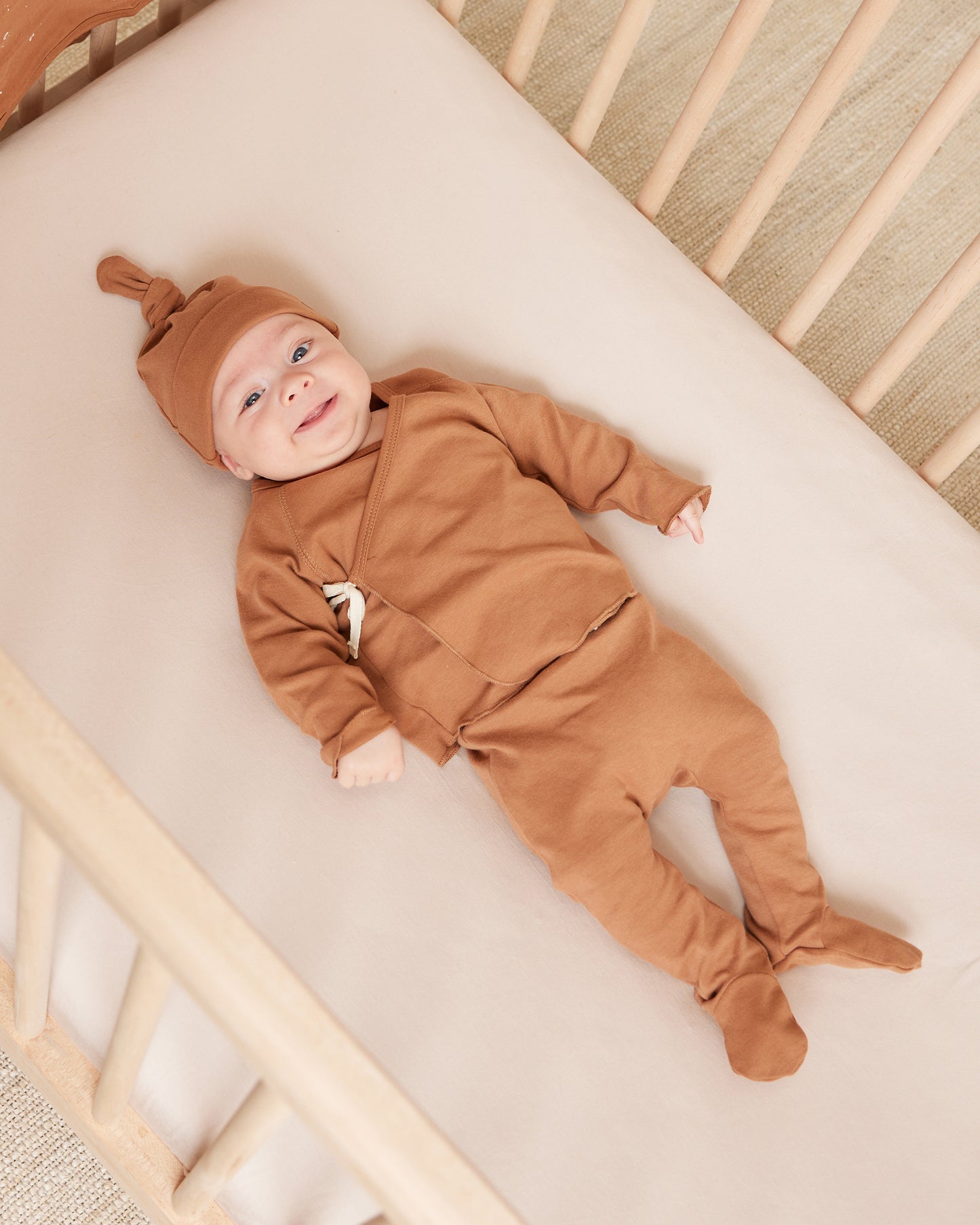 Organic Wrap Top + Pants Set | Cinnamon