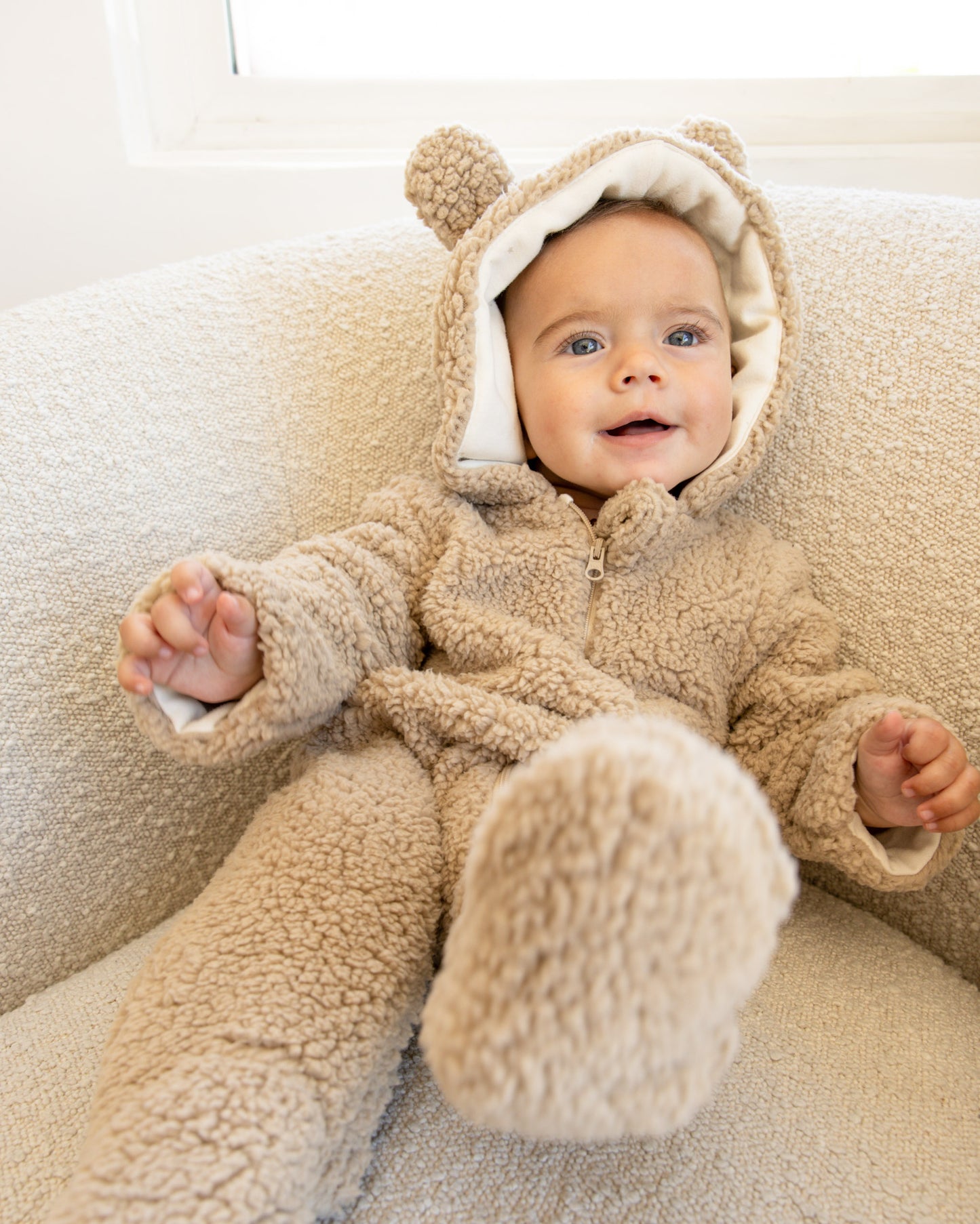 Bear Sherpa Jumpsuit | Sand