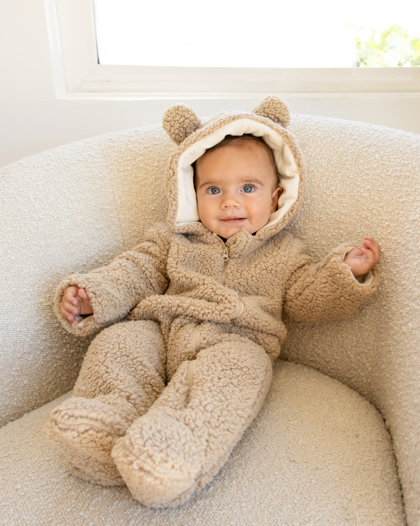 Bear Sherpa Jumpsuit | Sand