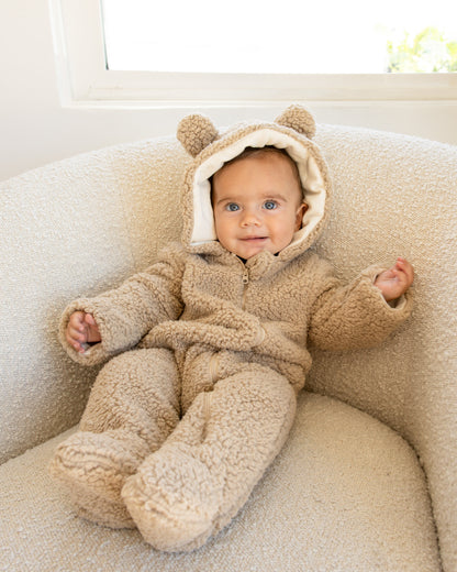 Bear Sherpa Jumpsuit | Sand