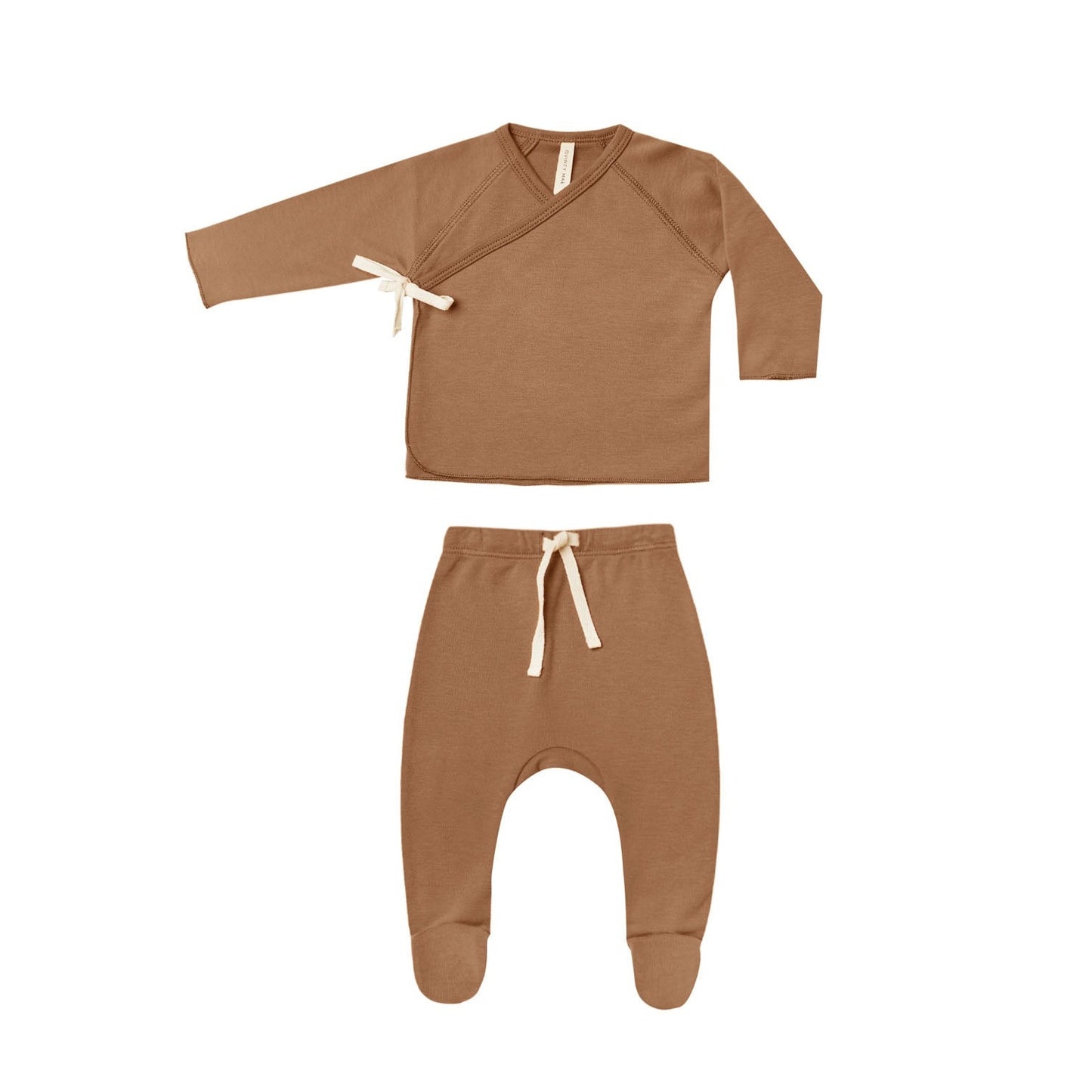 Organic Wrap Top + Pants Set | Cinnamon