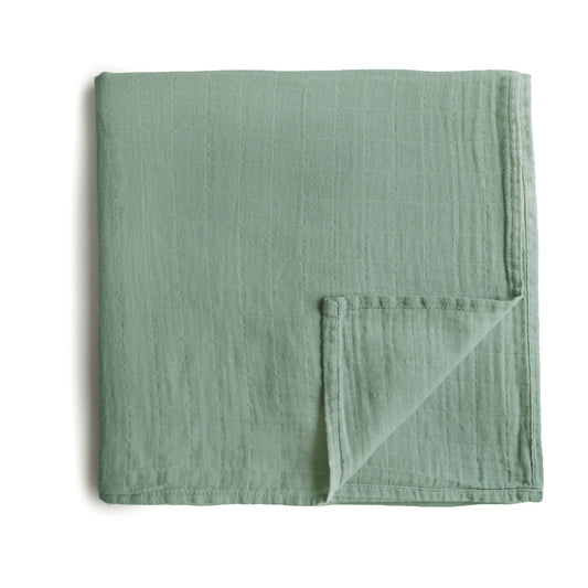 Organic Muslin Swaddle 'Roman Green'