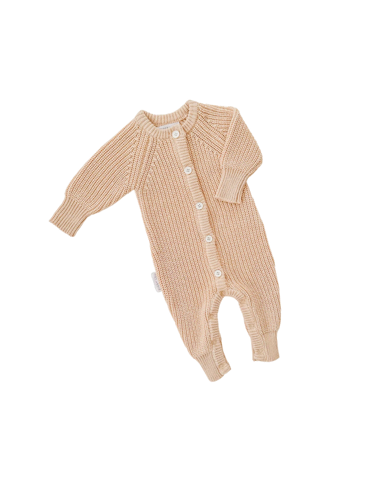 Classic Knit Romper | Sand Fleck