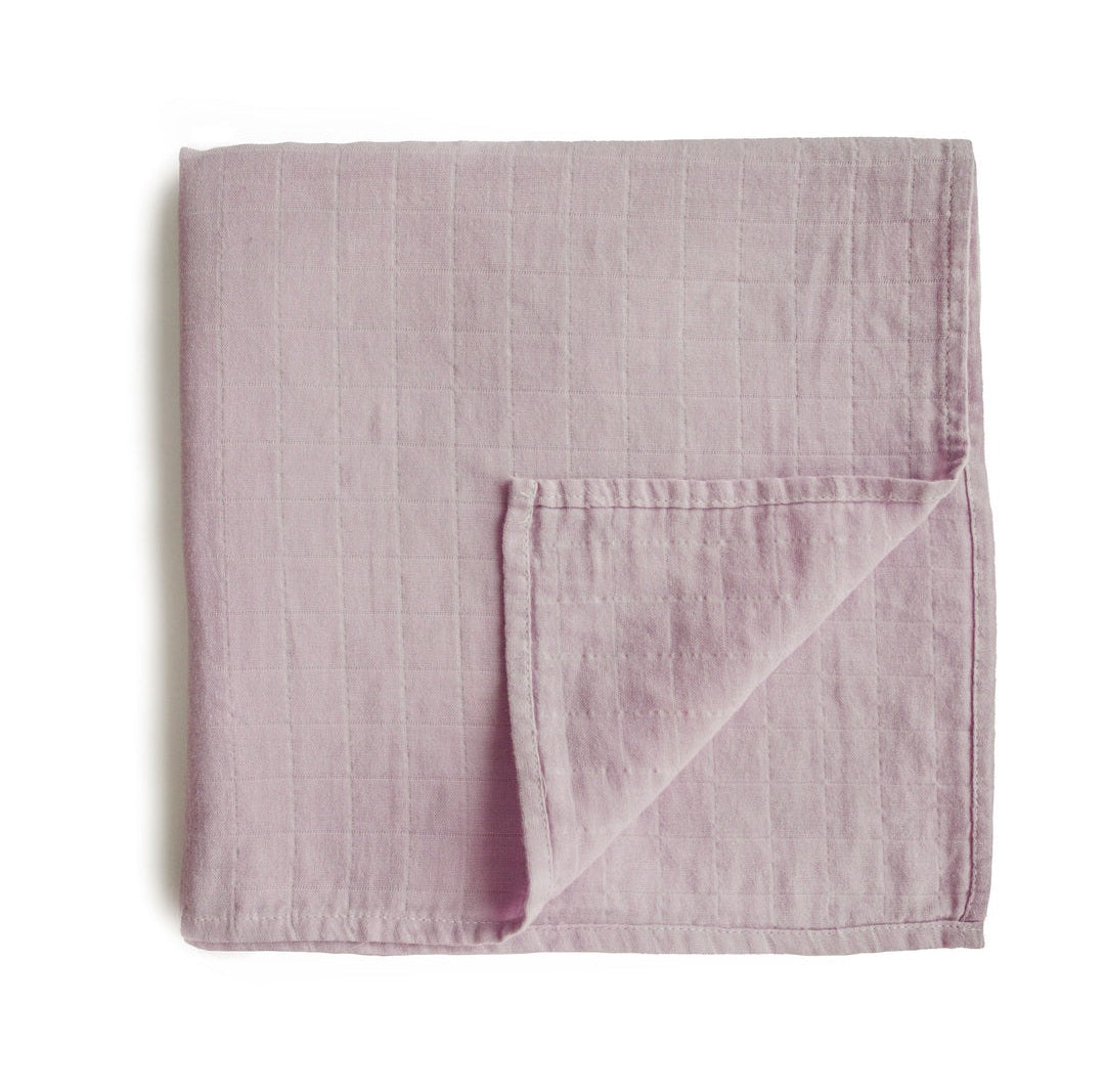 Organic Muslin Swaddle Blanket 'Soft Mauve'