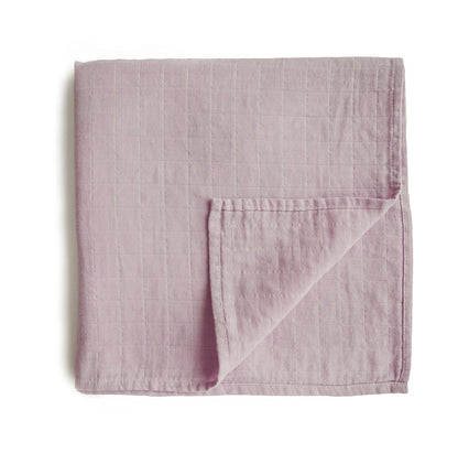 Organic Muslin Swaddle Blanket 'Soft Mauve'