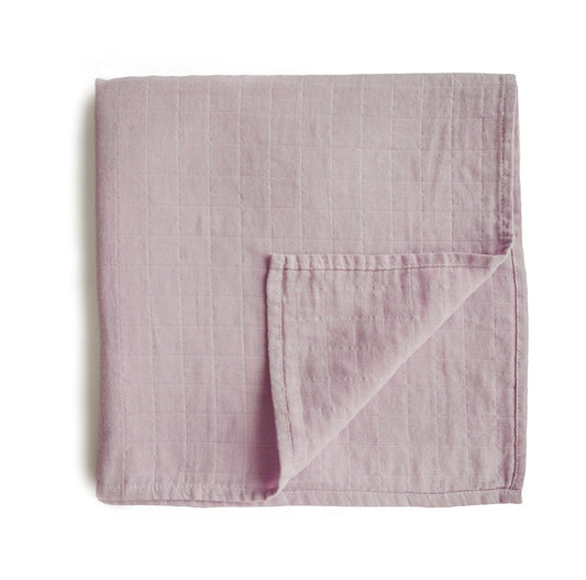 Organic Muslin Swaddle Blanket 'Soft Mauve'