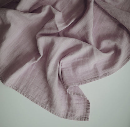 Organic Muslin Swaddle Blanket 'Soft Mauve'