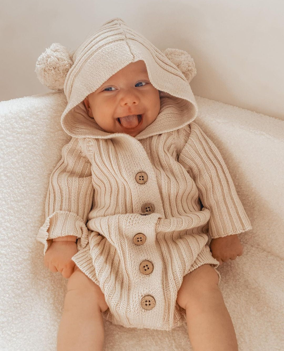 Ribbed Knit Hoodie | Honey Milk