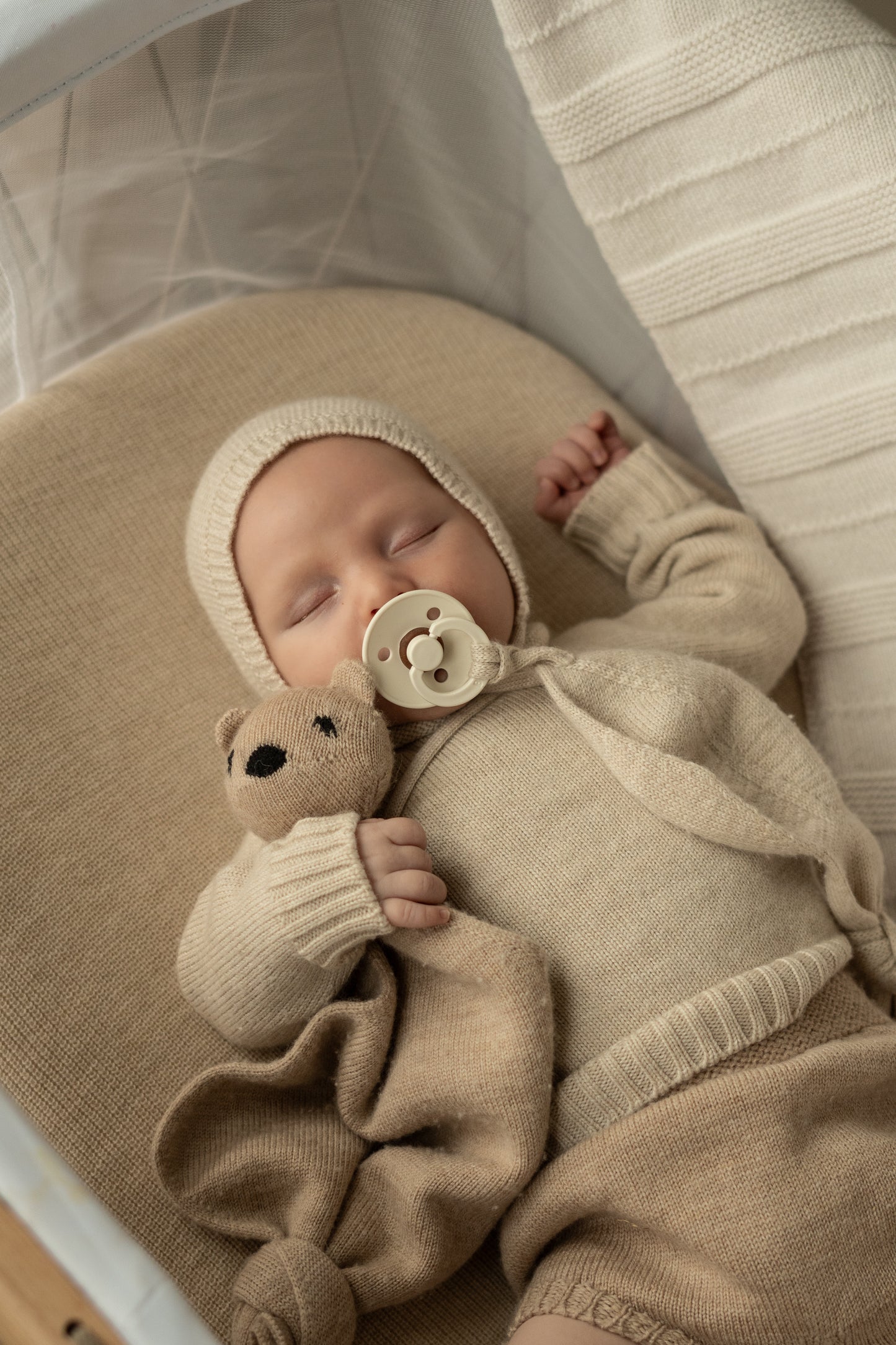 Schmusetuch 'Teddy Tokki Sand' Merinowool