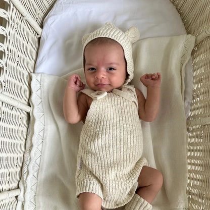 KNIT BONNET BEAR | Honey