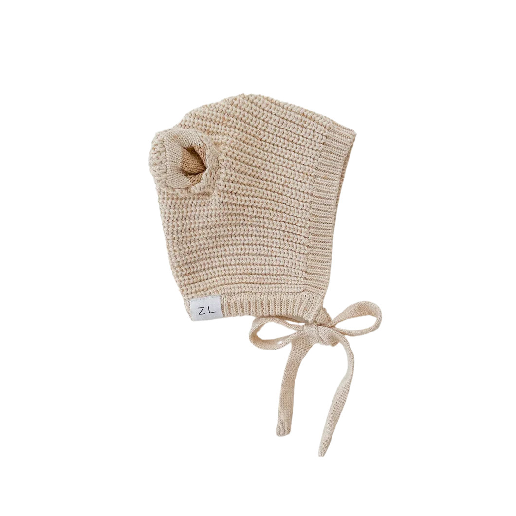 KNIT BONNET BEAR | Biscotti Fleck