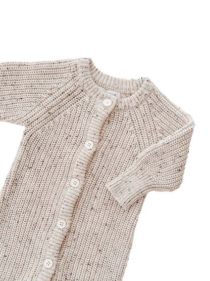 Classic Knit Romper | Cocoa Fleck