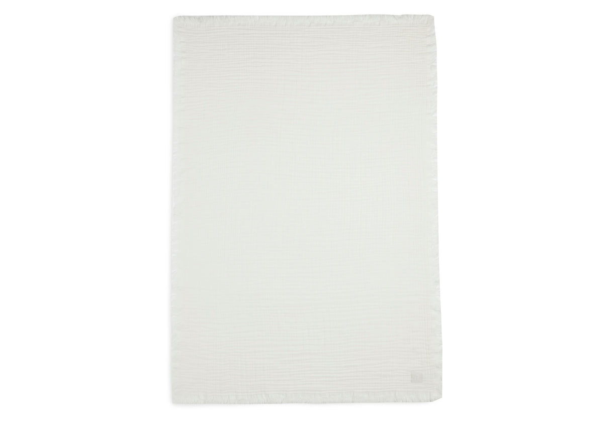 Muslin Blanket Fringe 75x100cm | Ivory