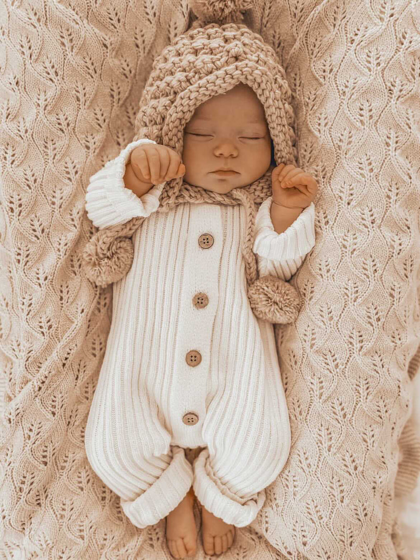 Ribbed Knit Romper | Milk
