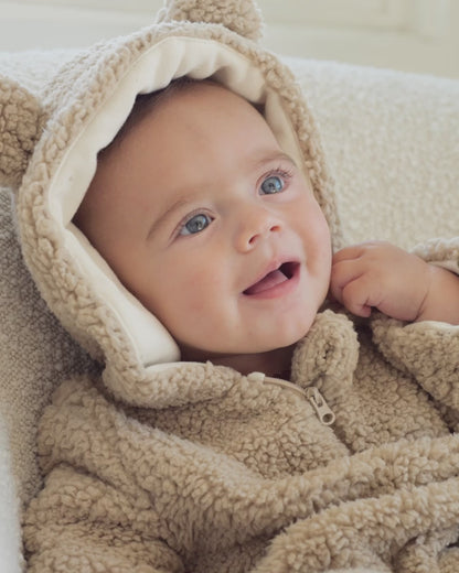 Bear Sherpa Jumpsuit | Sand
