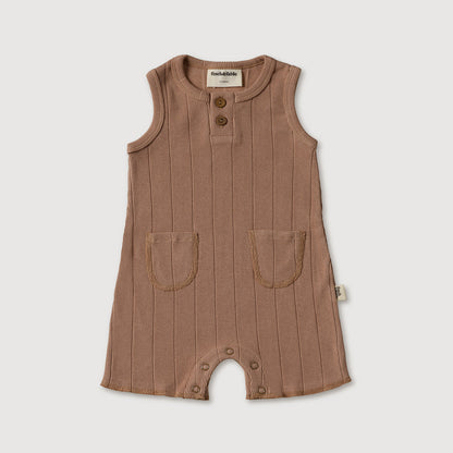 Organic Rib Baby Romper | Bronze