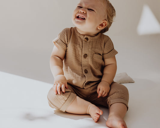 Organic Gauze Jumpsuit | Bronze