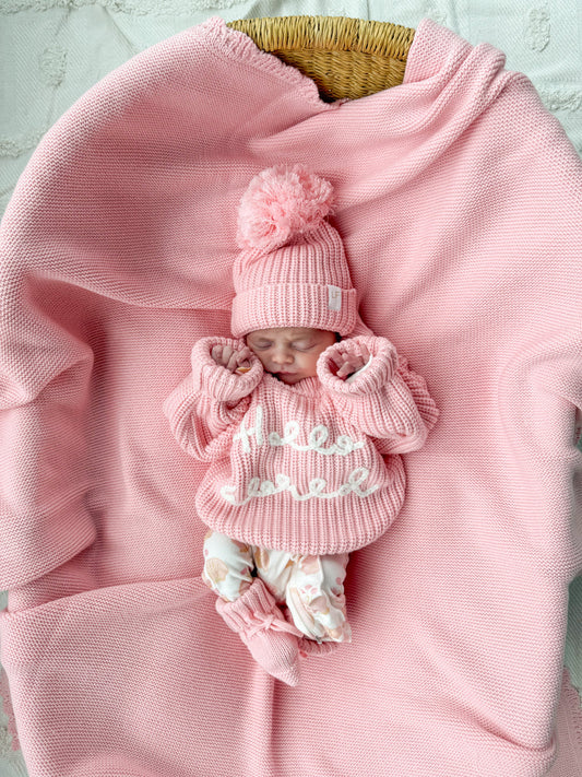 'Hello World' | Chunky Knit Pullover | Peony