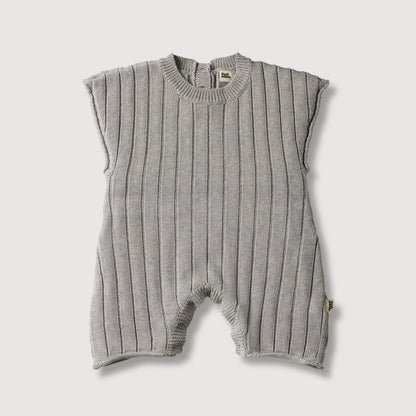 Organic Knit Playsuit | Gray Melange