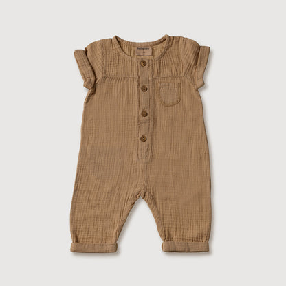Organic Gauze Jumpsuit | Bronze