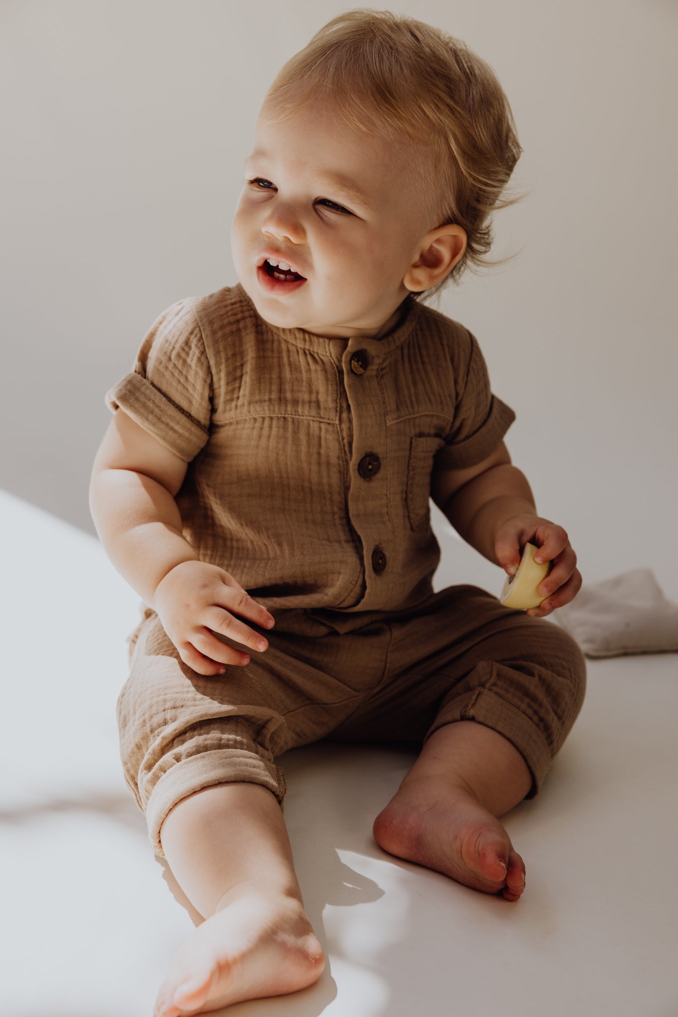Organic Gauze Jumpsuit | Bronze