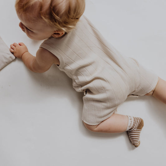 Organic Rib Baby Romper | Bone