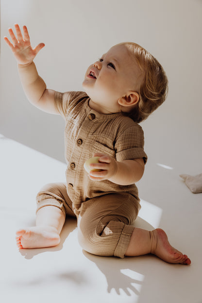 Organic Gauze Jumpsuit | Bronze