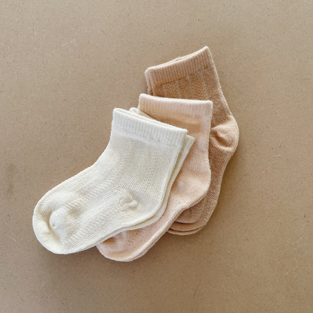 Organic Neutral Socks - Thin 3-pack