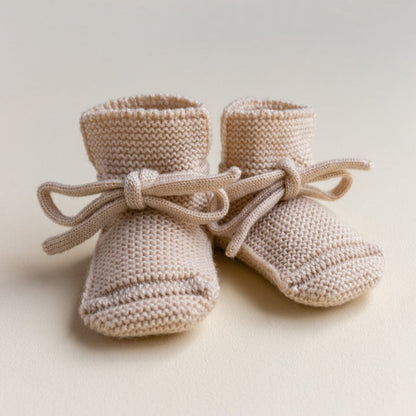 Knitted shoes 'Booties Oat' Merinowool