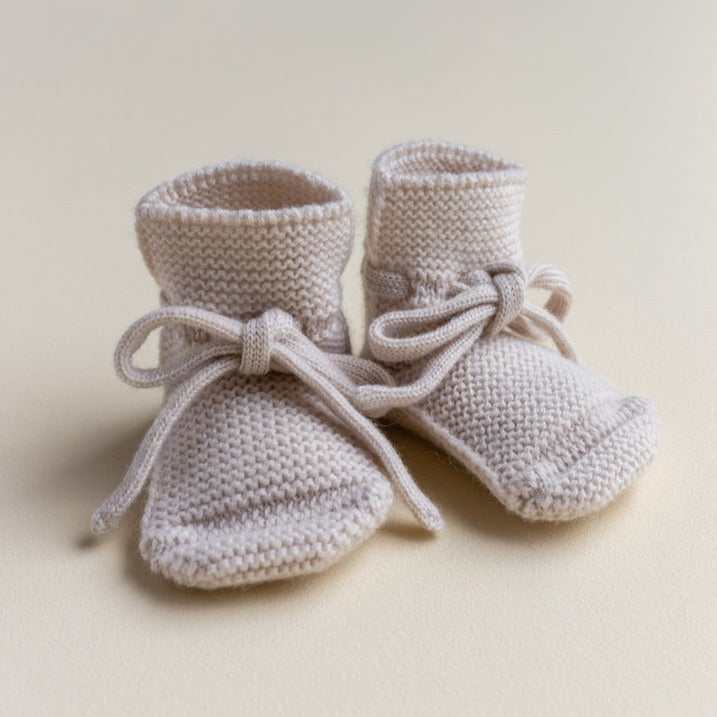 Knitted shoes 'Booties Off-White' Merinowool