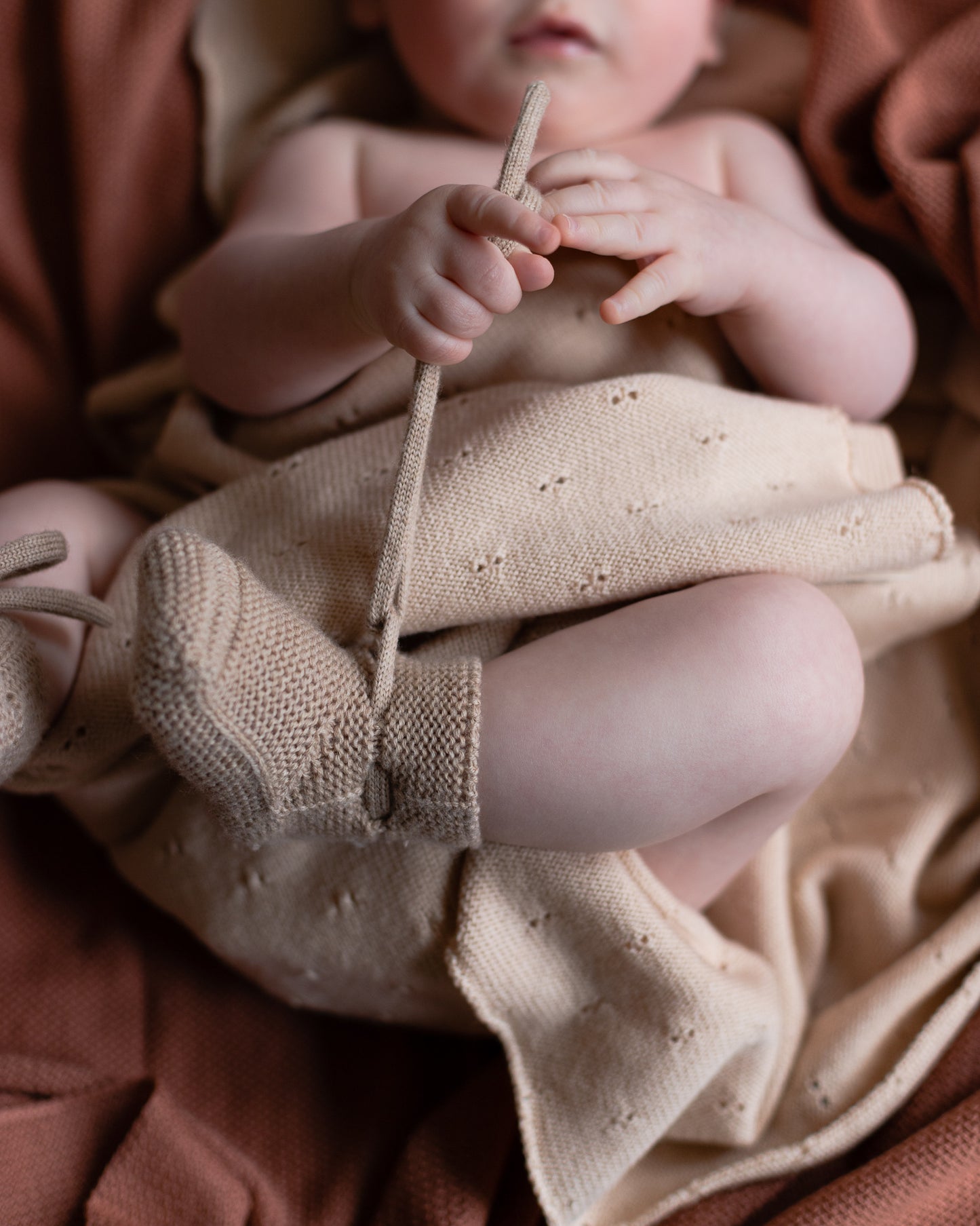 Strickschuhe 'Booties Sand' Merinowool