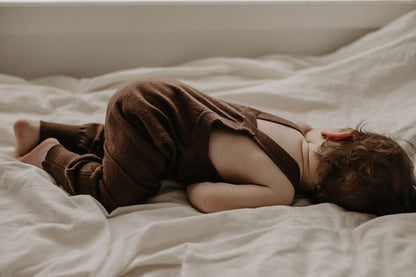 Pointelle Knit Overall | Dark Brown