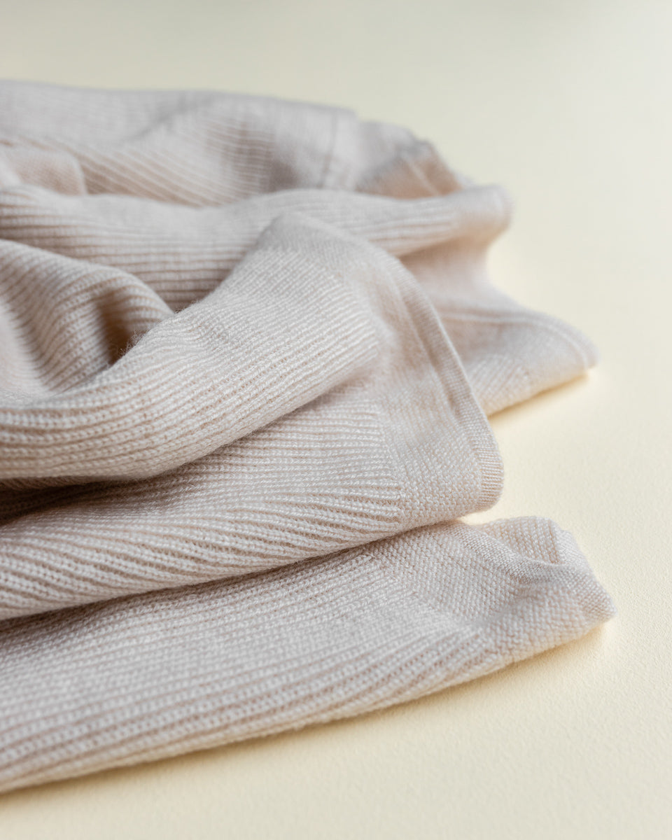 Merino Wool Knit Blanket 'Felix Off-White'