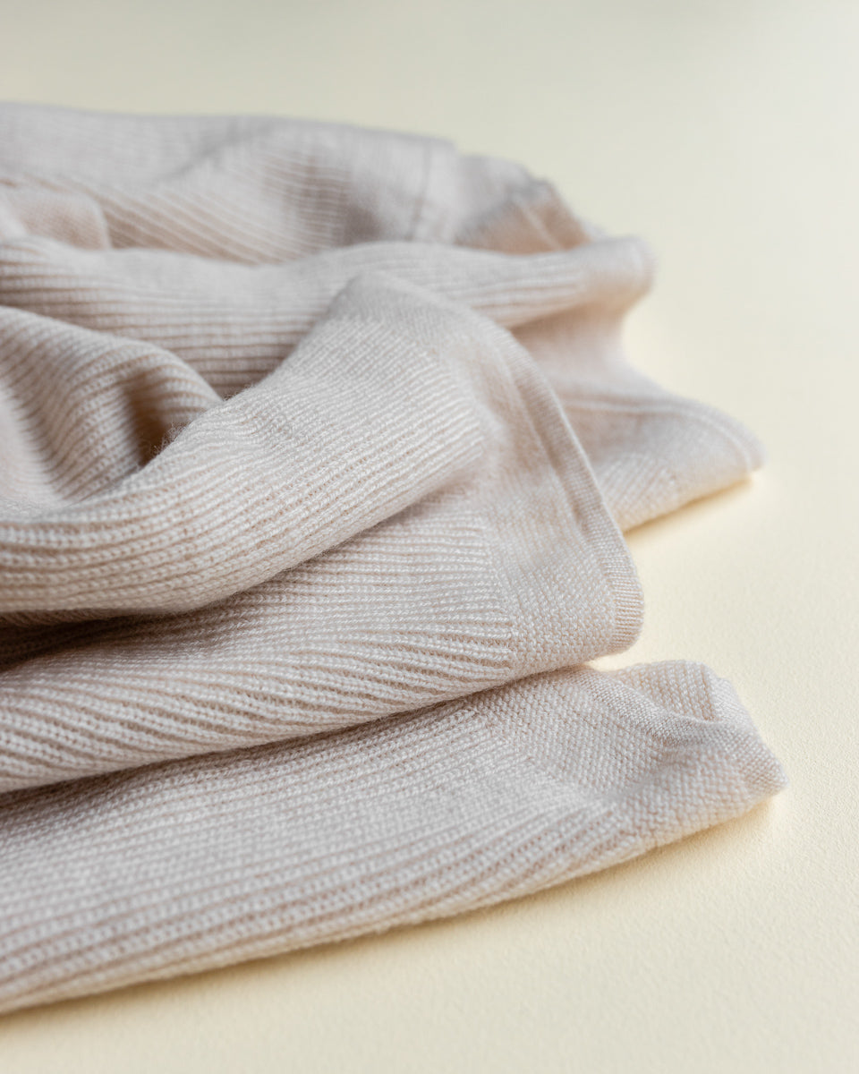 Merinowool Knit Blanket 'Felix Cream'