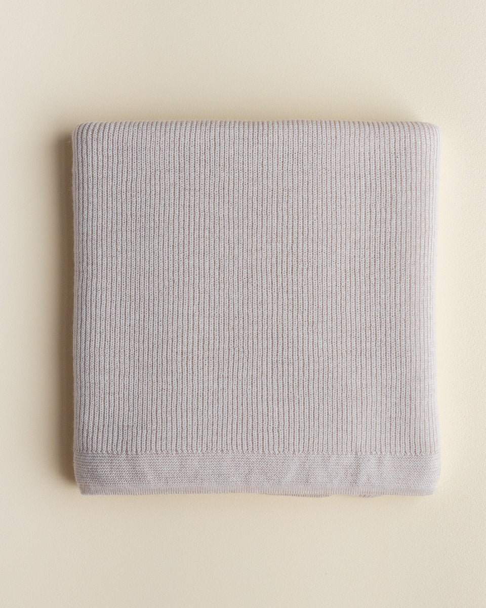 Merino Wool Knit Blanket 'Felix Off-White'