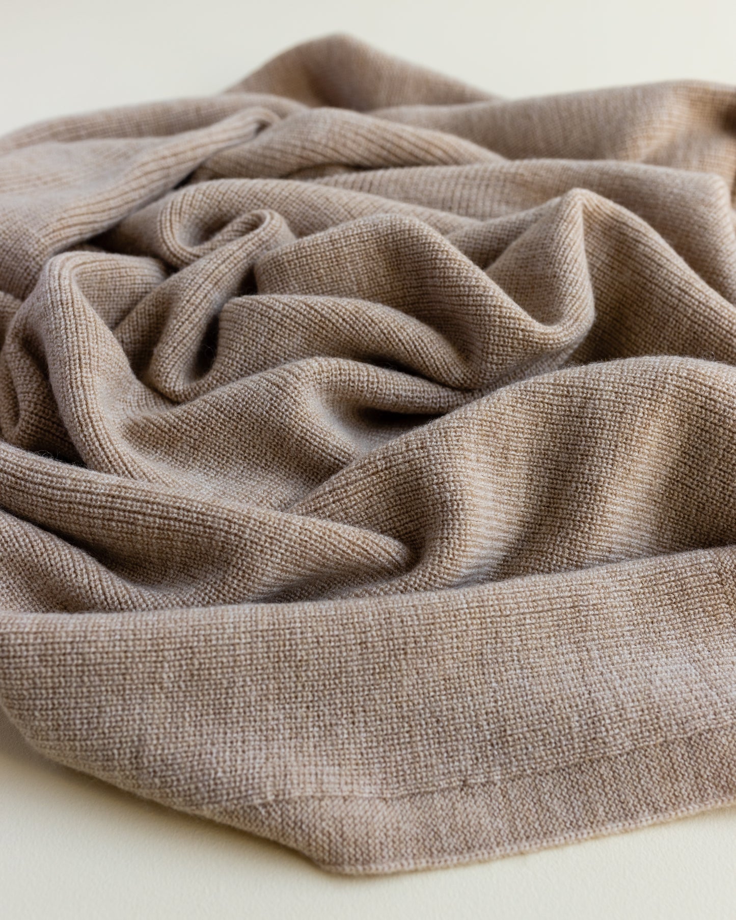 Merino Wool Knit Blanket 'Felix Sand'