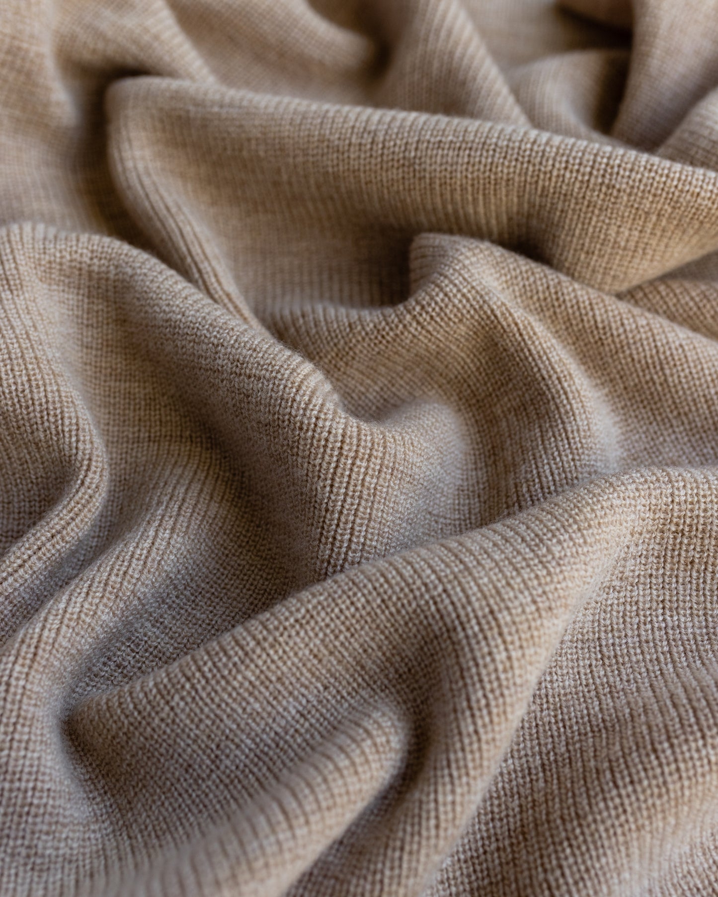 Merino Wool Knit Blanket 'Felix Sand'